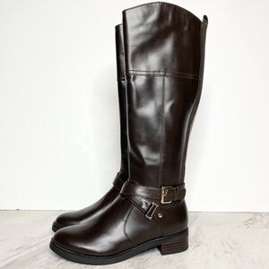 New! Bandolino Jiman Tall Brown Leather Riding Boot 6M